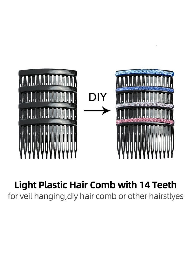 Cinaci Cinaci 30 Pack Clear White Black Brown Plastic Hair Side Combs Slide Bun Holder with 14 Teeth DIY Headpieces Clips Grips Barrettes Accessories for Women Girls Wedding Brides Veil (Mix) - Image 5