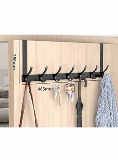 Peachjoy Door Hooks, Space Aluminum, Non Perforated Bathroom Hooks, Bedroom Storage, Hanger Hooks, Wall Hanger Hooks, Black 