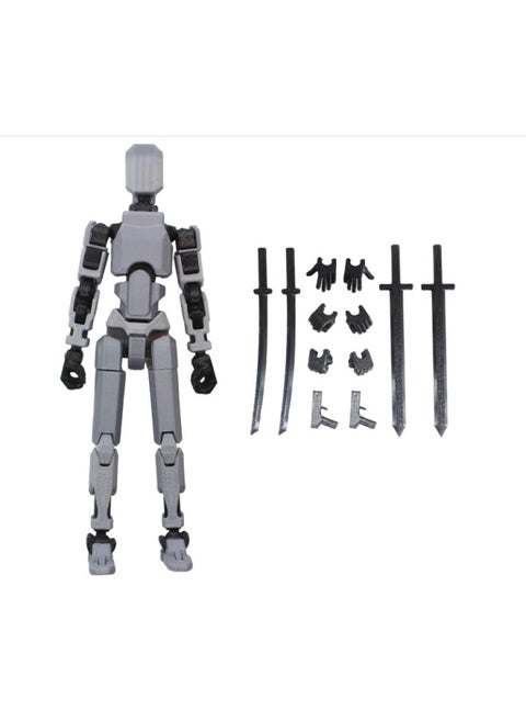 Multi-joint Movable Figure Hand Board Lucky 13 Doll Full Body Activity Robot Decompression To Play Artifact-Color:Second Generation Gray Bag 60g