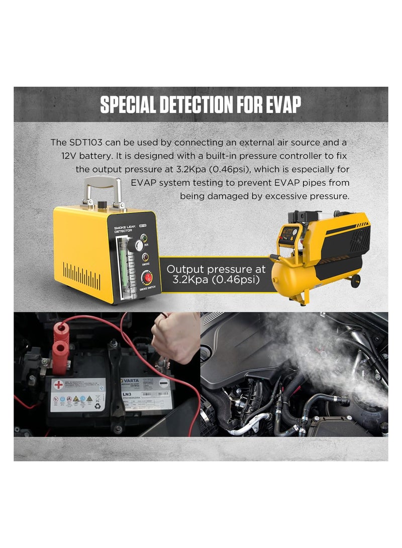 Machine Automotive Leak Detector, Evap Vacuum  Diagnostic Tester, Pipeline Fuel Leakage Detector for 12V Vehicles, Universal Car Tool for EVAP, Intake, Exhaust, Cooling, Crankcase Systems - Image 3