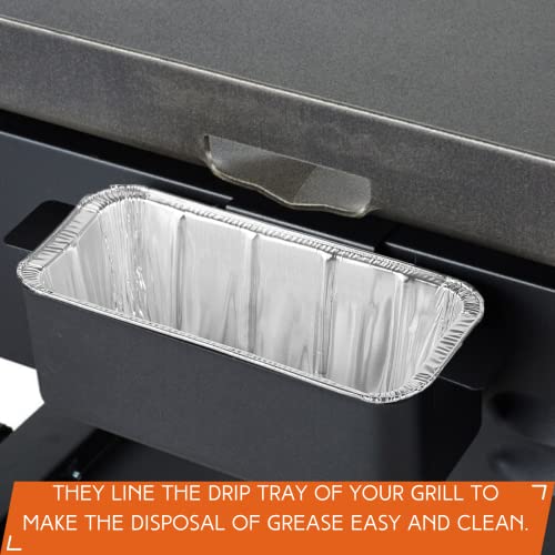 Findful 30-Pack Blackstone Griddle Accessories Drip Pan Liners, Aluminum Foil Pan Disposable for 17" 22" 28" 36" Blackstone Griddle Drip Tray Holder Grill Rear Grease Catcher Cup Liners - Image 4