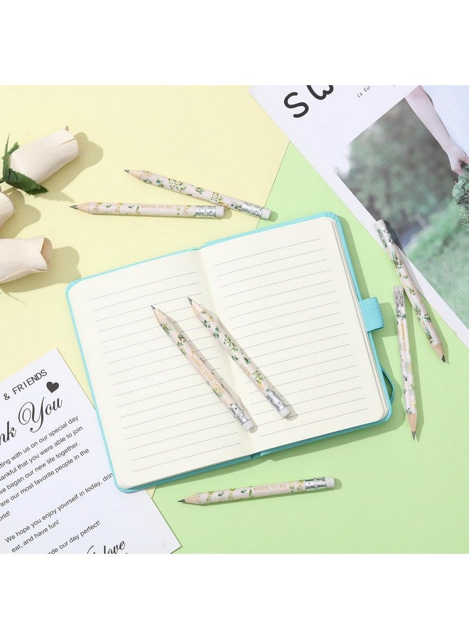 Teling 60 Pcs Bridal Shower Half Pencils Bulk 4 Inch Greenery Wedding Pencils Pre Sharpened Golf Pencils With Eraser Mini Pencils Short Bridal Pencils For Wedding Party Game School Classroom Presents - Image 5