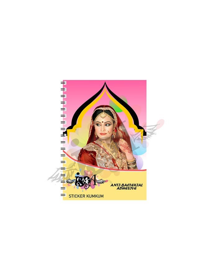 IS4A 960 Multicolored Bollywood Forehead Stickers Adhesive Body Jewelry 10 Page Book of Different Sized Tattoo Bindi Round Dot (Multi-color) - Image 5