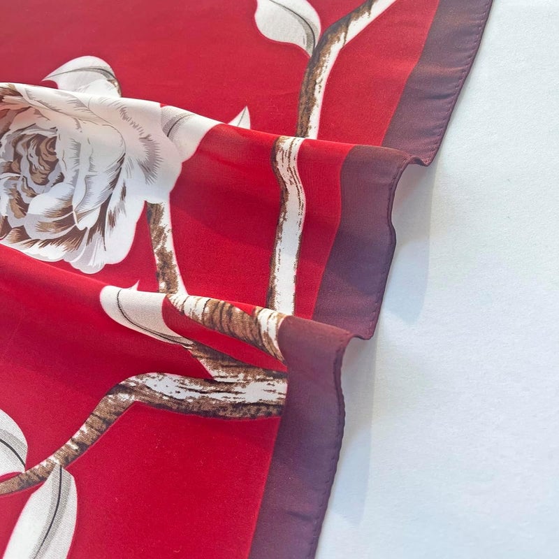 FONYVE Silk Feeling Scarf Medium Square Satin Head Scarf for Women 27.5 × 27.5 inches - Image 3