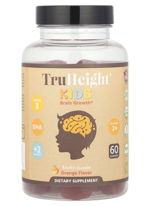 Kids Brain Growth Gummies For Kids 2+ Orange 60 Gummies