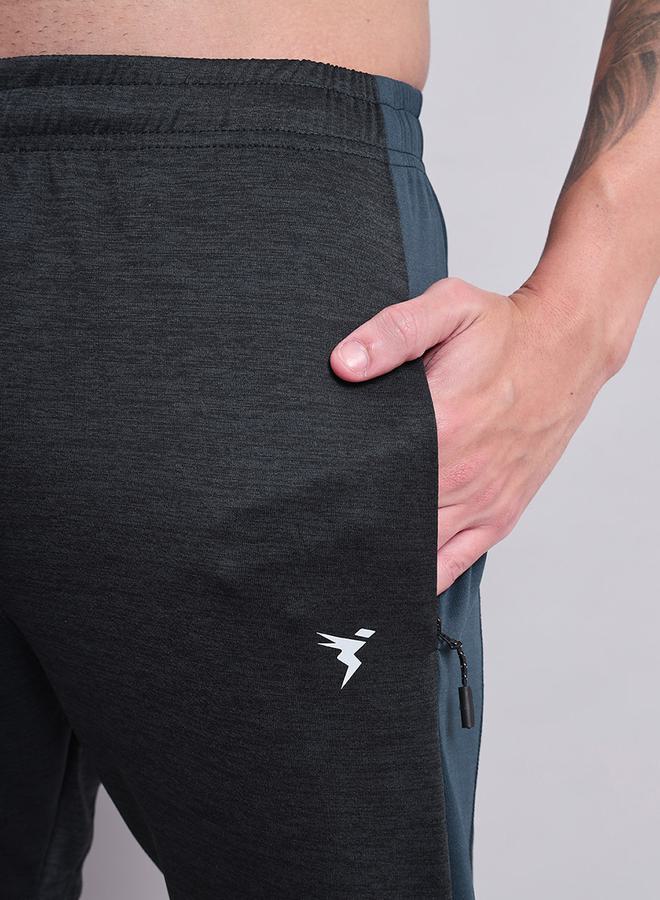 Logo Print Colourblock Melange Shorts by Styli