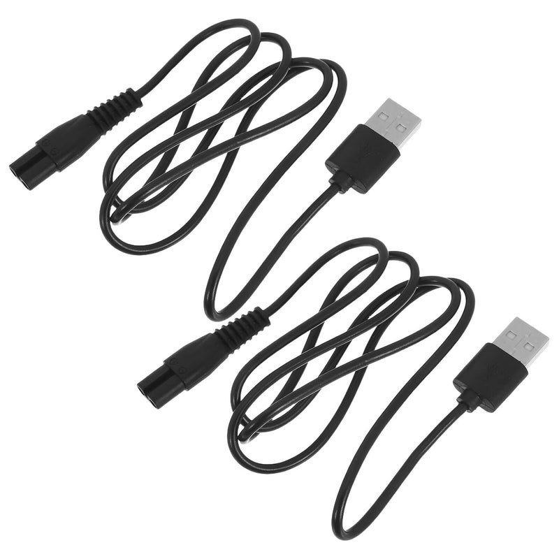 2pcs USB Charging Cable For Electric Shaver Rubber Copper Power Cord - Image 1