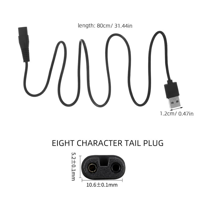 2pcs USB Charging Cable For Electric Shaver Rubber Copper Power Cord - Image 2