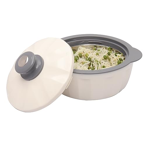 JAYPEE HOTFEAST Inner Stainless Steel Casserole Twin Set of 2, 800ml, BPA Free Insulated casserole Set |Sabji Container |Small Chapati Box |Food Grade Serving Set, White - Image 5