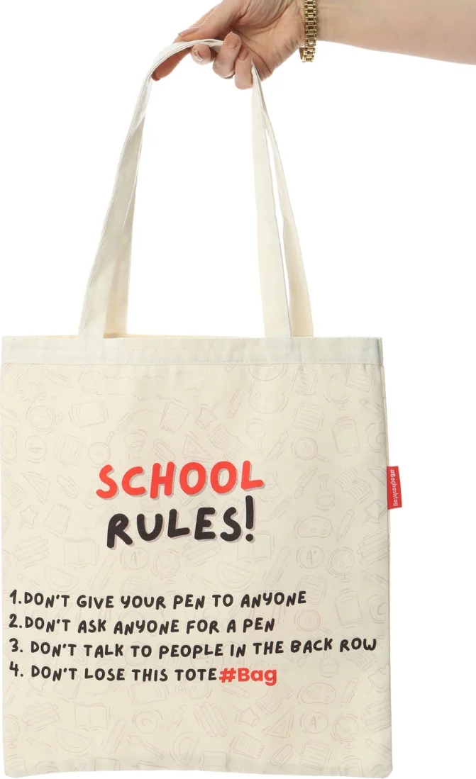 Baghashtag School Rules Printed Cloth Bag