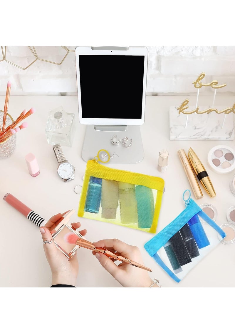 Small Mesh Zipper Pouch, Mini Nylon Travel Pouch, Small Essentials Organizer, Change Purse， Data Cable Zipper Storage Bag, Waterproof Coin Wallet，for Headphone Lipstick Some Small Items 15Pcs - Image 2