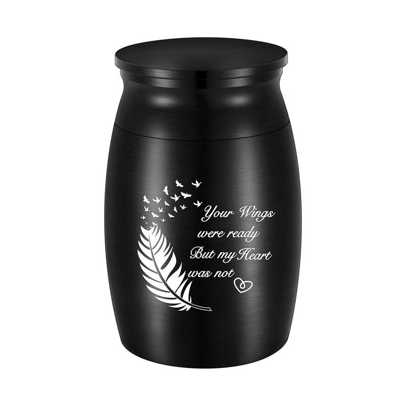 3 Inch Small Keepsake Aluminum Mini Cremation Urn  Memorial Miniature Burial Funeral Urns for Sharing Ashes  Your Wings were Ready But My Heart was not