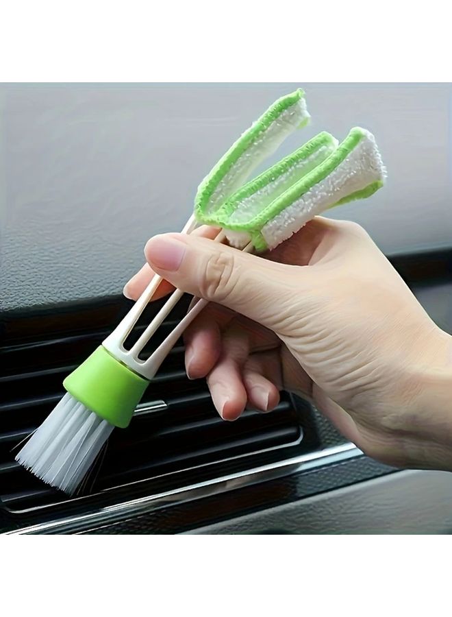 Green 2 in 1 Car Air Vent and Interior Cleaning Brush Multipurpose Dust Removal Tool - Image 3