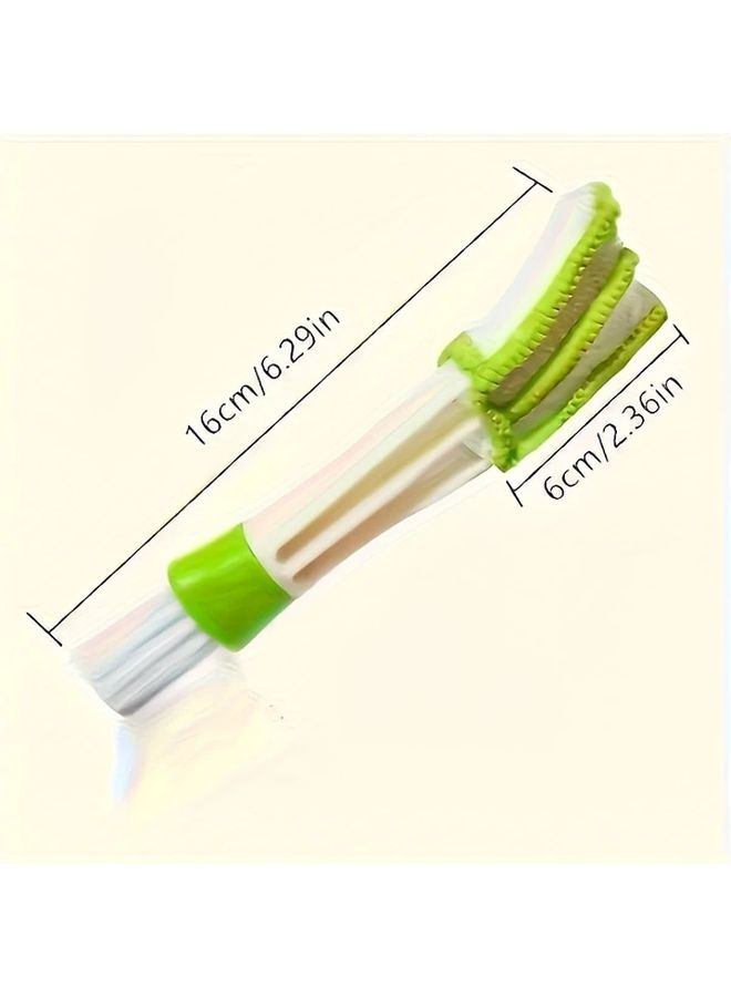 Green 2 in 1 Car Air Vent and Interior Cleaning Brush Multipurpose Dust Removal Tool - Image 2