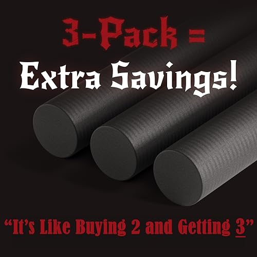 The Foamorys No Waste Full Round EVA Foam Dowels 3 Pack 540mm x 1M HighDensity Black Craft Foam Sticks PreCut PaintReady Cosplay Trim Time Saving Bevel Enhances Armor Weapons and Costumes - Image 3