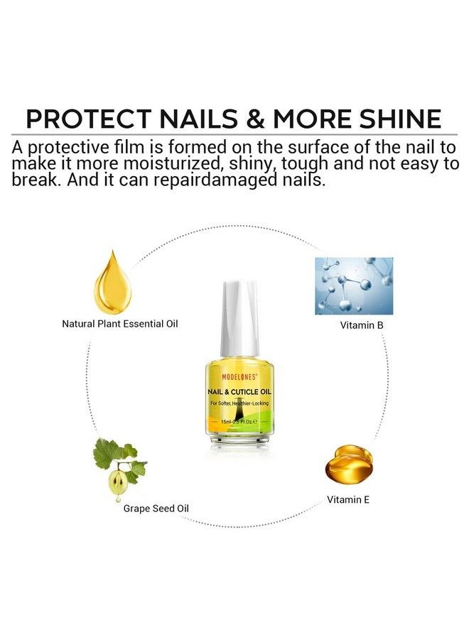 modelones - Cuticle Oil 15Ml Nail & Cuticle Care Strengthener Oil Vitamin E + B Fragrancefree Cuticle Revitalizing Oil For Nail Growth And Gel Nail Polish - Image 1