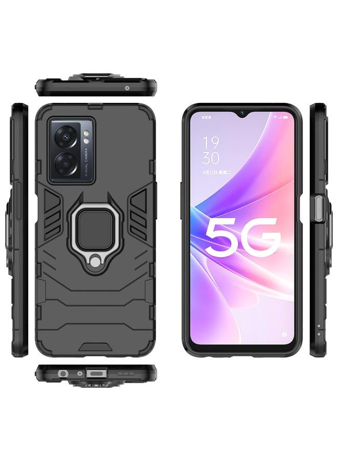 اس-توب جراب لهاتف OPPO A57 5G مزود بحلقة مغناطيسية من البولي كربونات + جراب هاتف من مادة TPU - Image 3