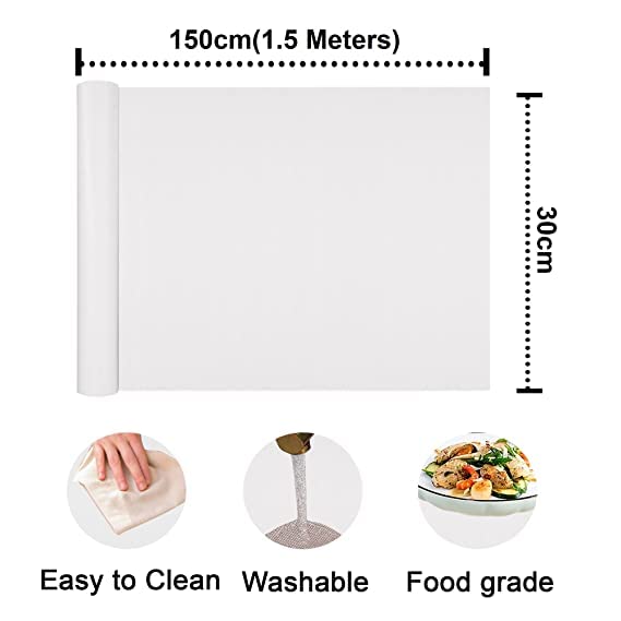 ElastPro (45 cm X 3 m X Pack of 3) FrostyWhiteEVA Food Grade Washable Anti Slip Mat/Sheet for Fridge, Shelf Liner, Table, Kitchen Drawer mat (Diamond Texture, Frosty White) - Image 3