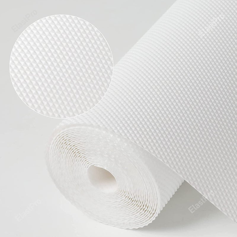 ElastPro (45 cm X 3 m X Pack of 3) FrostyWhiteEVA Food Grade Washable Anti Slip Mat/Sheet for Fridge, Shelf Liner, Table, Kitchen Drawer mat (Diamond Texture, Frosty White) - Image 1