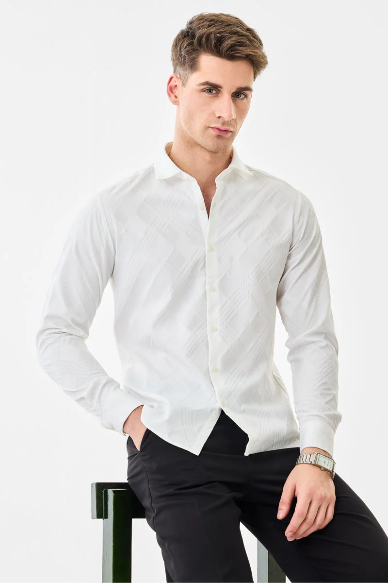 SNITCH Jacquard Slim Fit Shirt