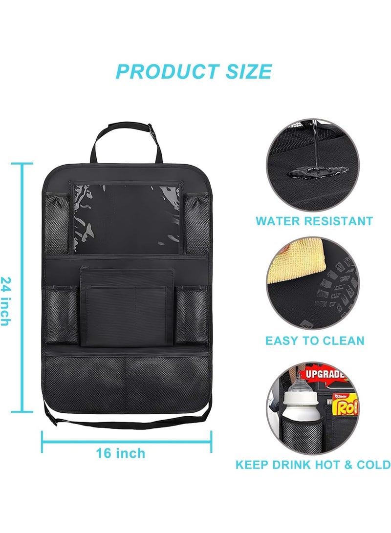 KITCHENOO Car Organizer Back Seat with 9 Storage Pockets & 10″ Tablet Holder, 1Pack Seat Back Cover for Kids Toddlers, Kick Mats Protector, Keep Cars Vehicles Organized & Tidy, Travel Accessories - Image 5