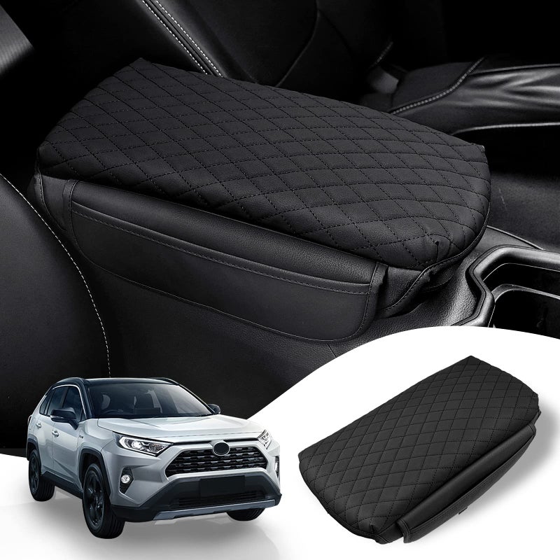 Rilsen Center Console Cover for Toyota RAV4 20192023 2024 2025 2026 Armrest Cover Center Console Pad Interior Accessories Car Armrest Seat Box Cover Protector with Pockets Storage Bag