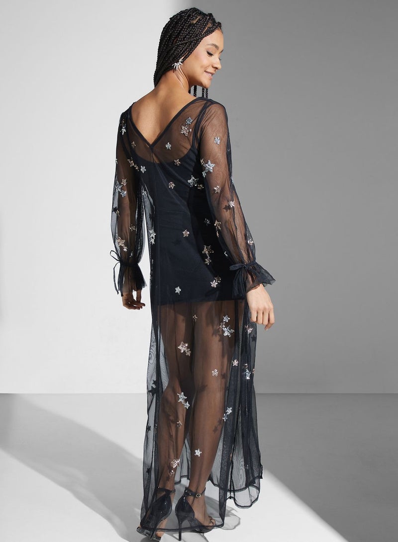 Miss Selfridge Star Embellished Dress - Image 2