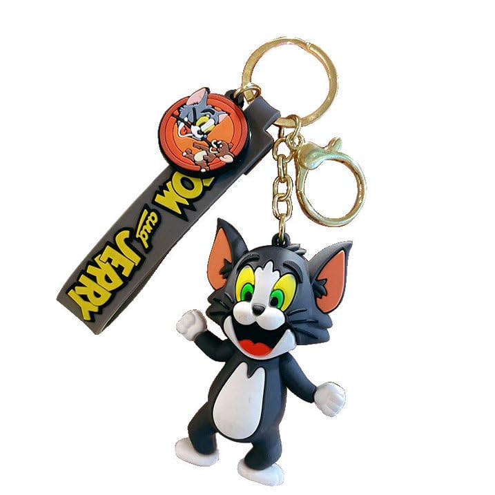 PITRESHWAR Happy Tom and Jerry Keychain for Boys, Girl Students College School Bags, Bikes, Cars - Image 1