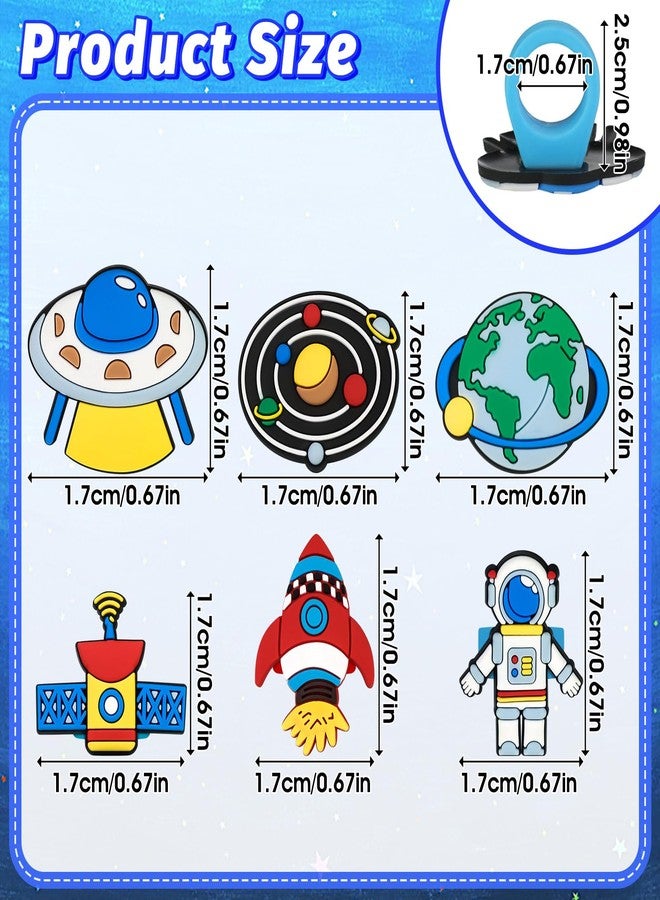 AKAIXI 24Pcs Space Astronaut Cupcake Toppers Ring Planet Rocket Spaceship Trip to the Moon Cupcake Picks Space Themed Party Cake Decorations for Birthday Baby Shower Outer Space Themed Party Supplies - Image 2