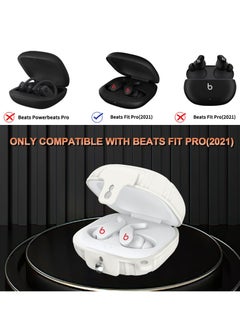 Excefore Shockproof Silicone Case for Beats Fit Pro 2021, Earbuds Armor with Anti-Lost Keychain (White) - Best Protection for Apple Beats Fit Pro  - Image 3