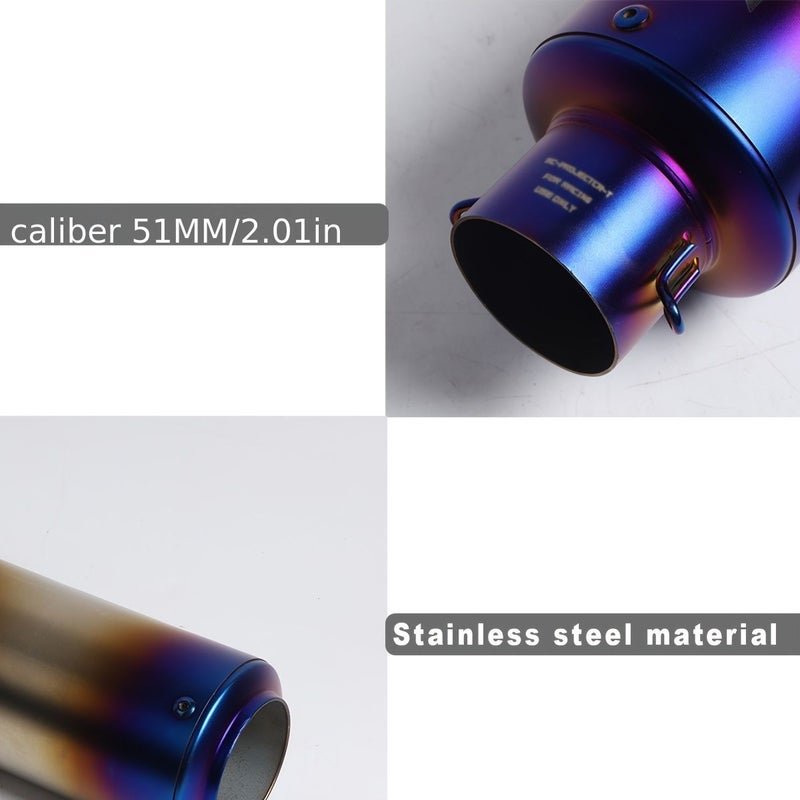 Universal 51mm Off Road Motorcycle Exhaust Pipe For Yamaha Mt07 Built In Db Killer Made Of Stainless Steel - Image 3