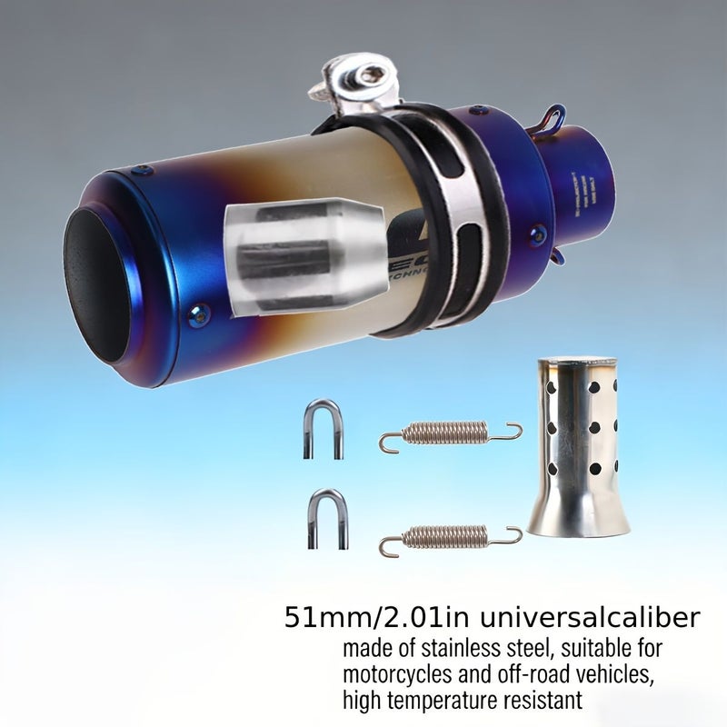 Universal 51mm Off Road Motorcycle Exhaust Pipe For Yamaha Mt07 Built In Db Killer Made Of Stainless Steel - Image 5