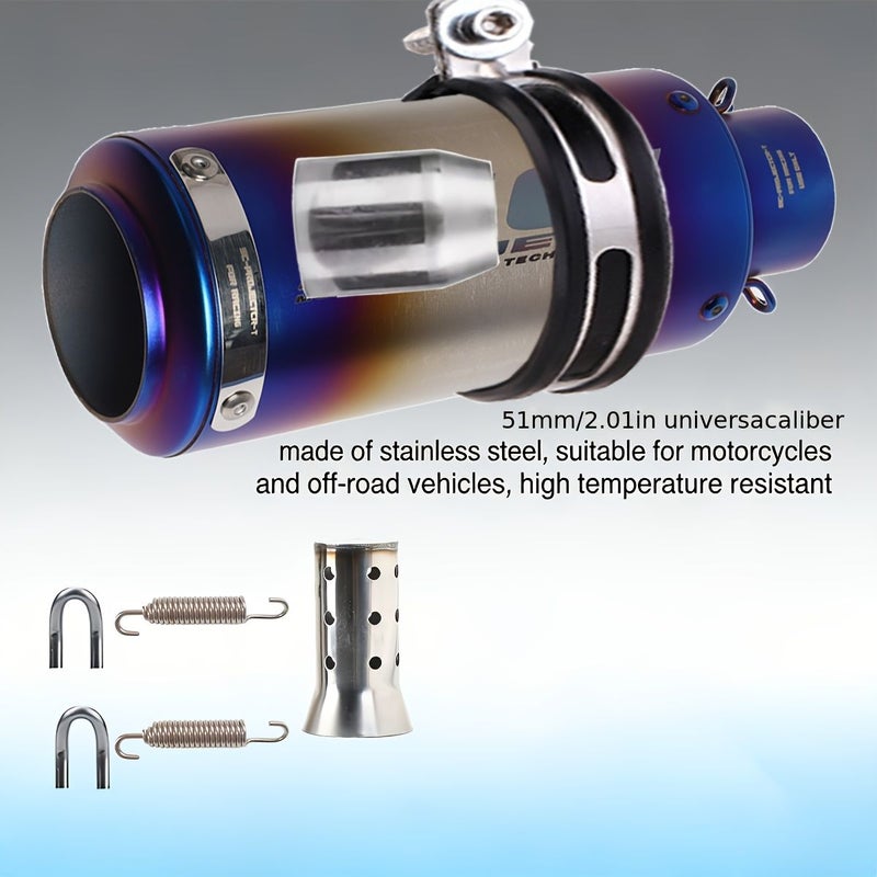 Universal 51mm Off Road Motorcycle Exhaust Pipe For Yamaha Mt07 Built In Db Killer Made Of Stainless Steel - Image 4