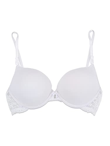 Smart & Sexy womens Add 2 Cup Sizes Push-up Bra, White With Lace Wings, 32B US - Image 5