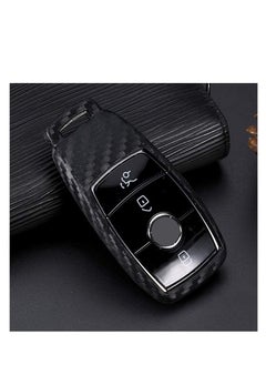 SYOSI Silicone carbon fiber catchy style smart keyless remote Key Fob case Cover For Mercedes-Benz E-Class S-Class W213 2016 2017 2018 2019 keychain  - Image 5