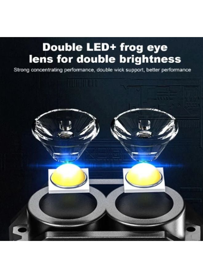 Black Shell USB Rechargeable Flashlight Keychain Lamp For Camping Fishing Walking - Image 5