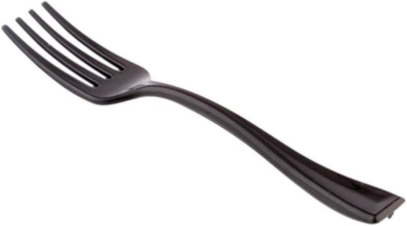 Restaurantware 4 Inch Mini Forks 100 Disposable Tiny Forks  HeavyDuty Pair With Hors Doeuvres Desserts Or Samples Black Plastic Appetizer Forks For Parties Weddings Or Catering - Image 2