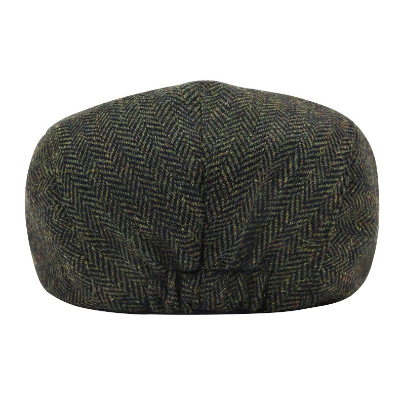STARANCE Men's Flat Cap Wool Tweed Driving Irish Newsboy Hat (Herringbone Green) - Image 5