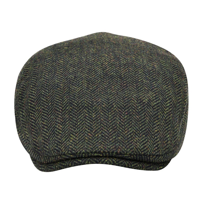 STARANCE Men's Flat Cap Wool Tweed Driving Irish Newsboy Hat (Herringbone Green) - Image 4