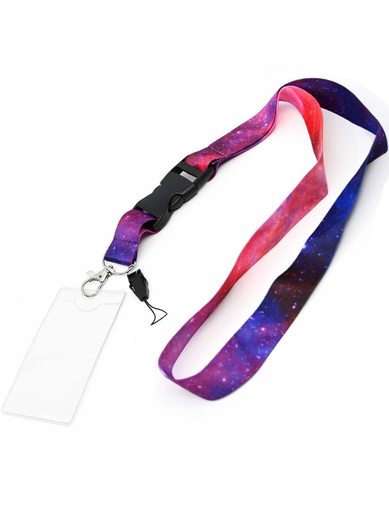 FIS حقيبة FIS تحتوي على 1 حبل أنيق مع خطاف معدني عرض: 2.5 سم، طول: 90 سم مع شارة اسم شفافة 62x102 مم لون بنفسجي/وردي -FSNAF4-1 - Image 1