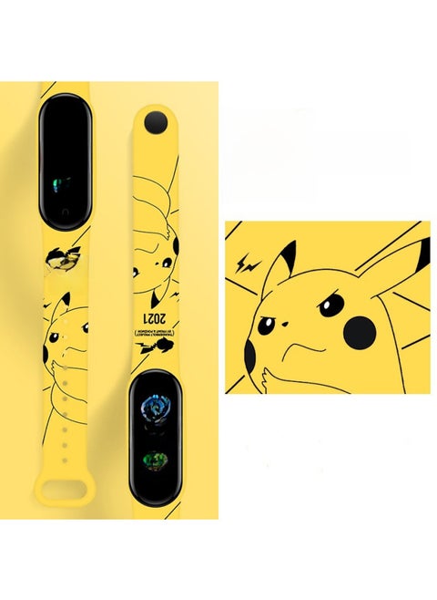 لـ Mi Band 9 Strap Mi Band 5/6/7/8 حزام معصم مطبوع عليه رسوم متحركة Mi Band 3/4-اللون: العلامة التجارية العصرية Kaws-المواصفات: M 3/4