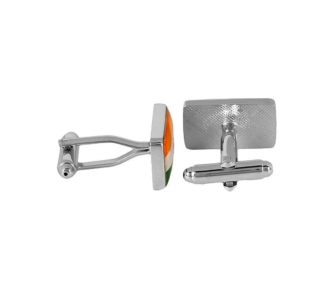 CUFFLINKS flag Silver, Green, Orange, White, And Resin Wear With Pride Cufflink for Men Whit Gift Box - Image 2