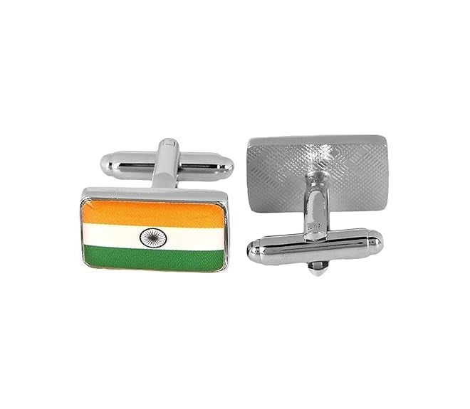 CUFFLINKS flag Silver, Green, Orange, White, And Resin Wear With Pride Cufflink for Men Whit Gift Box - Image 3