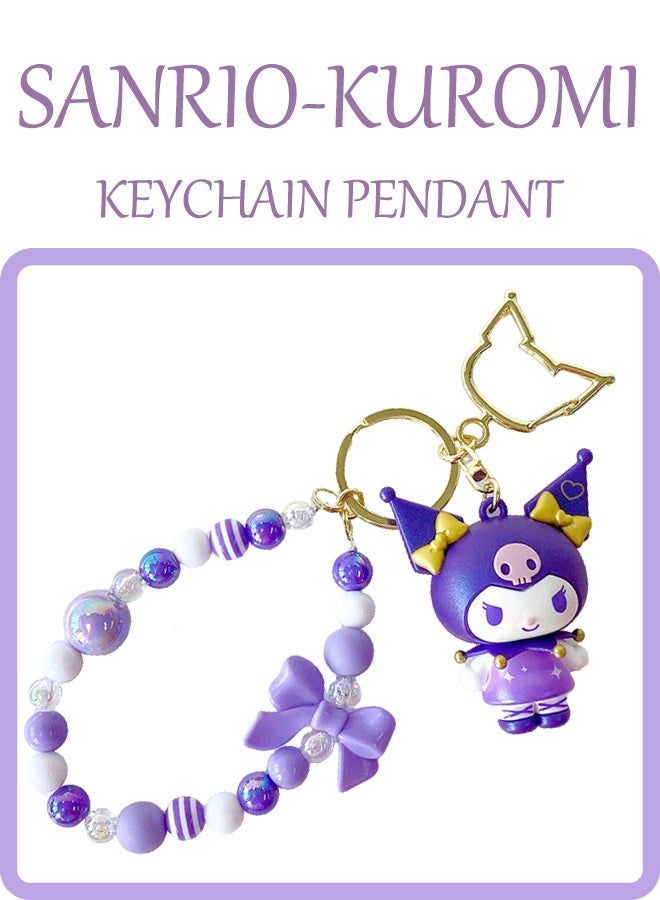 Sanrio Kuromi Keychain New Release Cute PVC Bag Charm Accessory Kawaii Purse Clip for Keys,Backpacks,Official Gift for Boys & Girls - Image 1