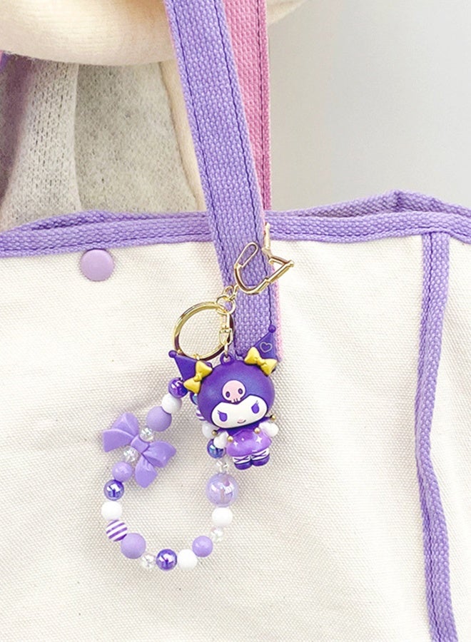 Sanrio Kuromi Keychain New Release Cute PVC Bag Charm Accessory Kawaii Purse Clip for Keys,Backpacks,Official Gift for Boys & Girls - Image 5