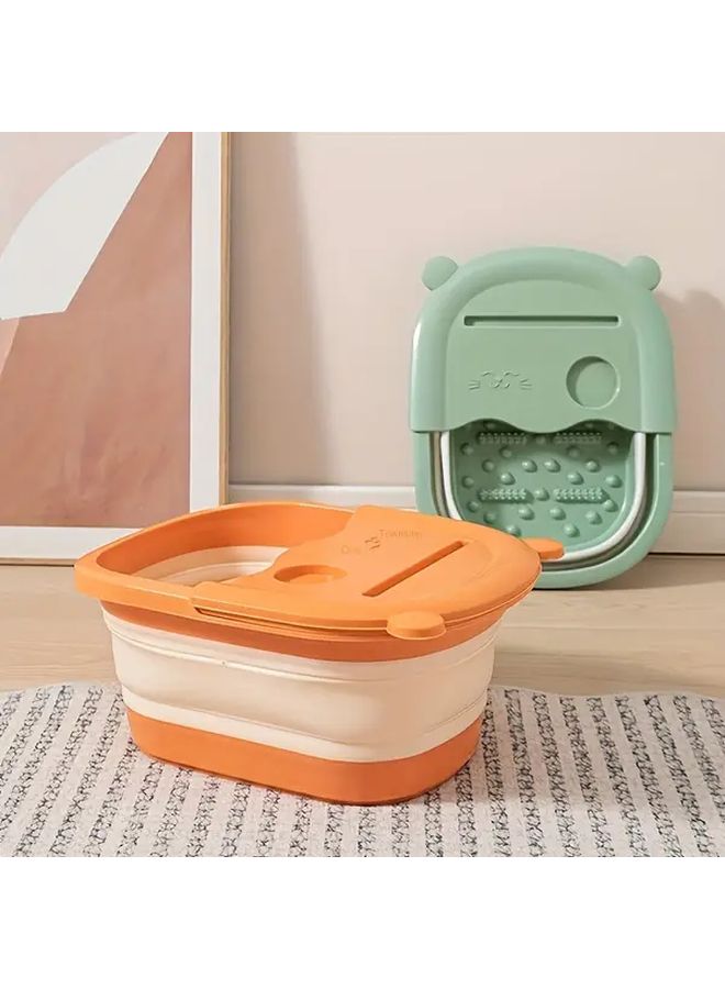Orange Foldable Foot Bath Tub Portable Soaking Tub No Electricity Needed - Image 3