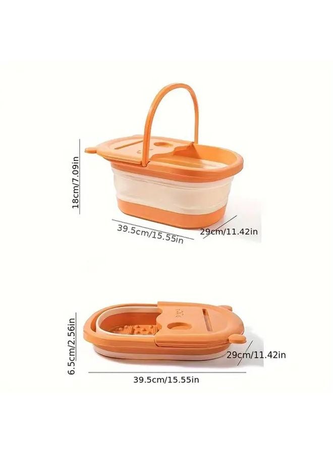 Orange Foldable Foot Bath Tub Portable Soaking Tub No Electricity Needed - Image 5