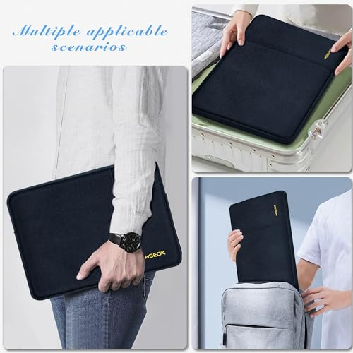 Hseok Laptop Case 15.6 Inch Sleeve, Shockproof Protective Water Repellent with Accessory Pocket,Compatible with Mac Pro 16 inch 2025-2019, Sleeve Bag for Most 15 15.6 16 Notebooks,Black - Image 5