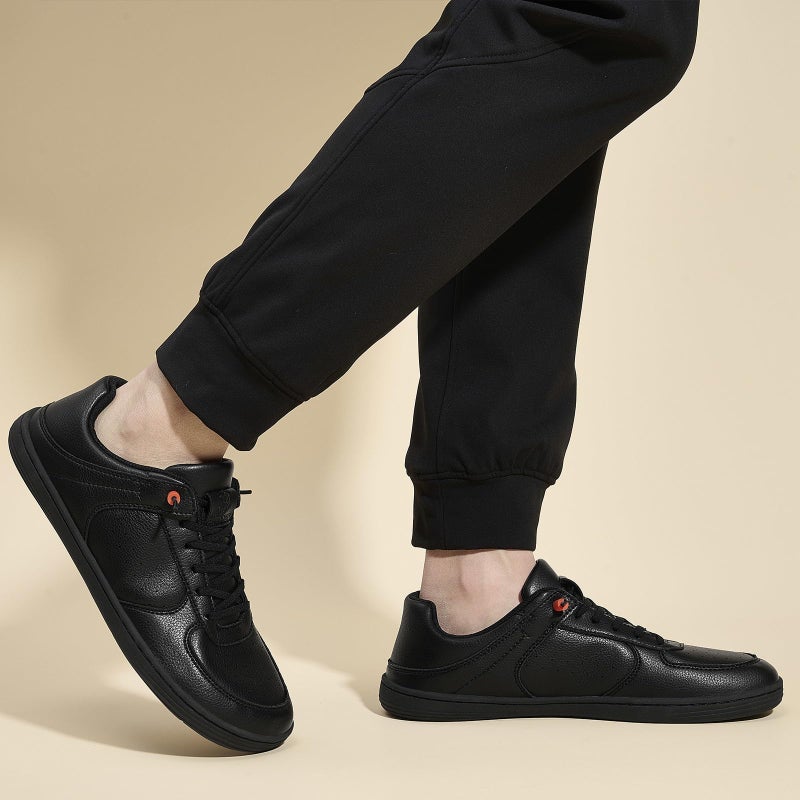Pulltop Barefoot Wide Toe Box Shoes for Men - Minimalist Barefoot Dress Sneakers Zero Drop Slip on Non Slip for Walking All Black Size 9 Wide - Image 3