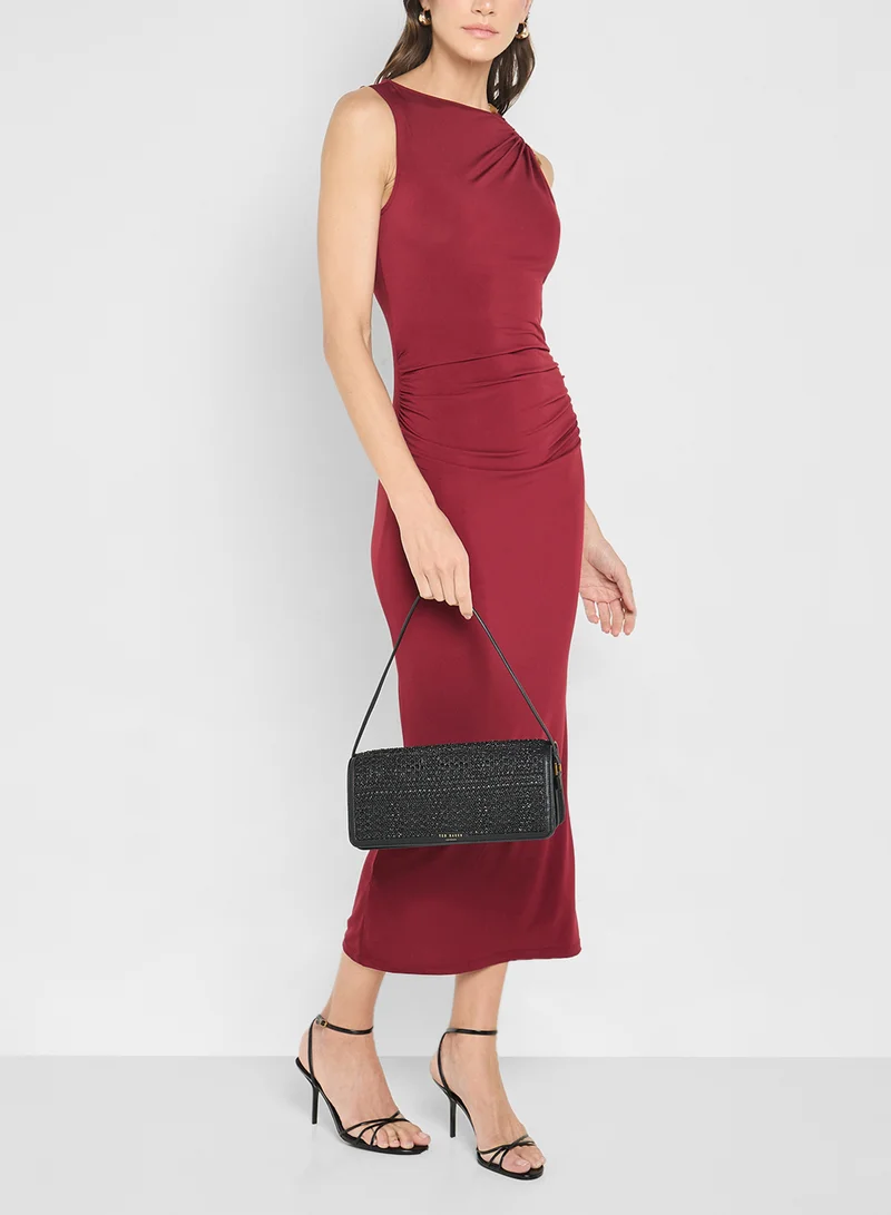 Ted Baker Raffia Straw Elongated Shoulder Crossbody